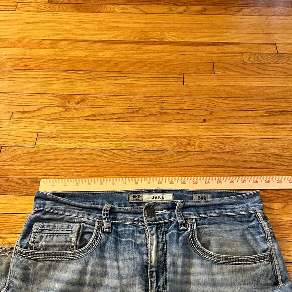 Silver Jeans Mens 34 Jake Straight Distressed Thick Stitch Pants - Picture 8 of 11